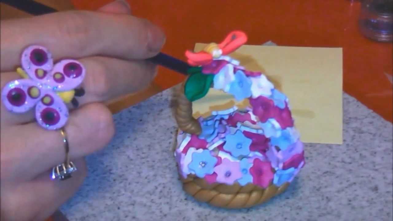 Polymer Clay Flower Basket YouTube