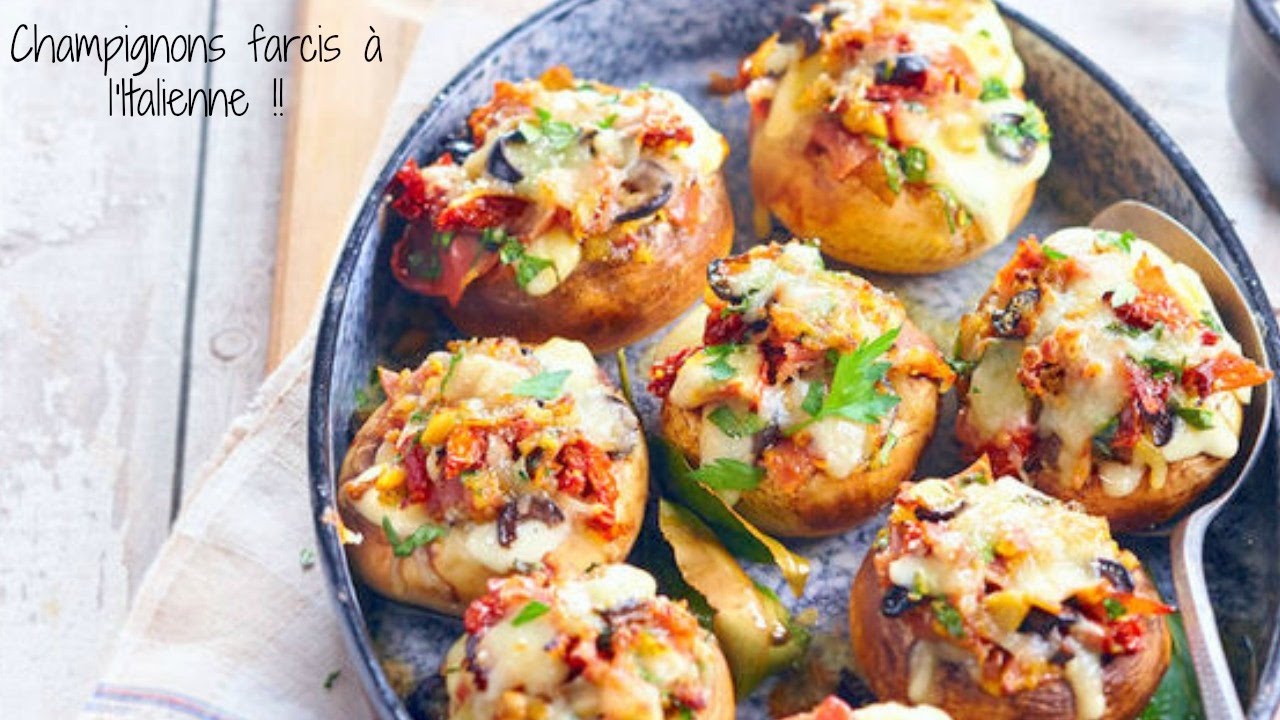 Champignons de Paris farcis à l'Italienne //الفطر باريس محشو في الإيطالية