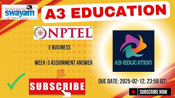 NPTEL E-Business Week 3 Assignment 3 Answers Solution Quiz | 2025 - Jan
