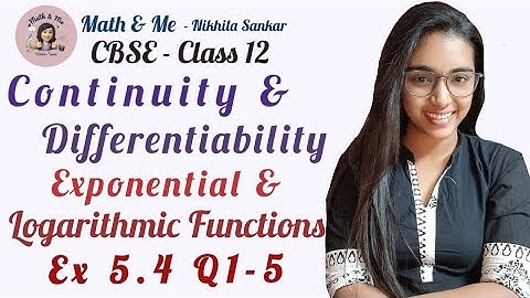 Class12 Ex5.4 Q1-5 Exponential & Logarithmic Functions Continuity & Differentiability#mathematics