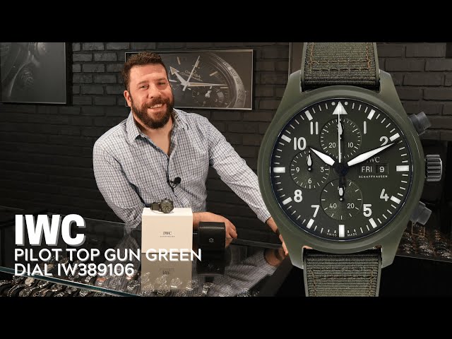 IWC Pilot Top Gun Chronograph Green Dial Mens Watch IW389106 Review | SwissWatchExpo