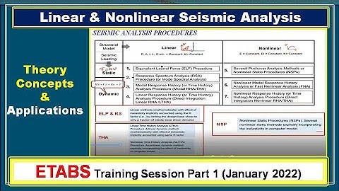 Linear and Nonlinear Seismic Analysis using ETABS software Introduction to seismic analysis concept