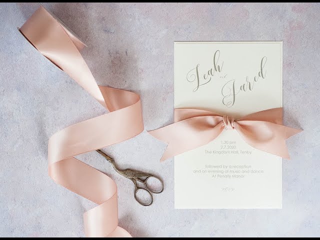 Elegant DIY Wedding Invitation with Simple Bow Style Knot 