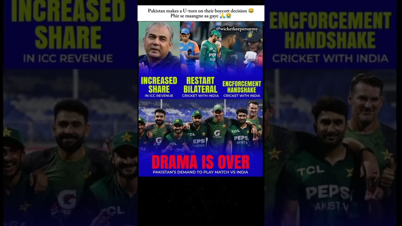 Pakistan makes a U-turn on their boycott decision 😂Phir se maangne aa gaye 🙏😭