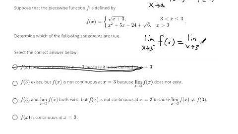 Explain the three conditions for continuity at a point