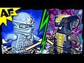 NRG ZANE vs SLITHRAA 9590 9573 Lego Ninjago Spinjitzu Battle & Stop Motion Set Review