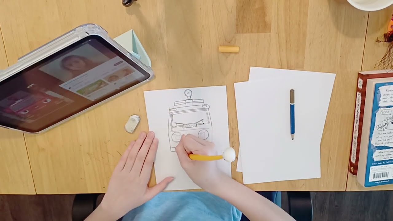 Speed draw Jesse, Noah and Tanker from Tayo the Little Bus