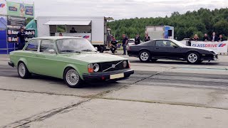 '91 Chevrolet Camaro 5.0 vs '74 Volvo 242 2.3T 1/4 mile drag race