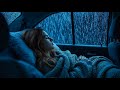 Heavy Rain Inside a Warm Vehicle During Midnight for Stress Relief Sleep