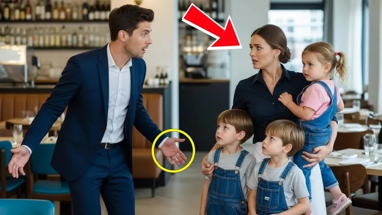 Zufälliges Treffen — Ex Frau sitzt mit Drillingen, die wie er aussehen