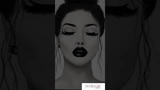 CREATION REEL: Illustration of woman’s face in black and white | Dreaming