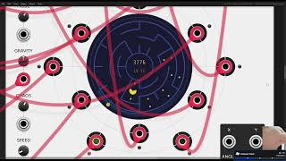 Pac-Man music generator on VCV Rack 2 - Gravity module by SignalFunctionSet