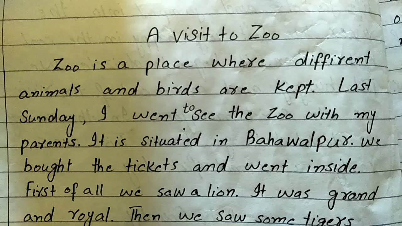 essay writing zoological park