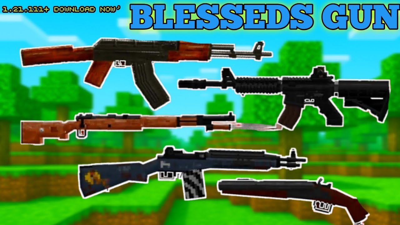 Blessed Guns 2 Addon V2.1.20 Showcase in Minecraft PE/Bedrock Edition 1.21.+(1X1GAMING)