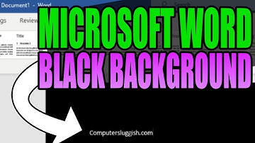 Microsoft Word Black Background