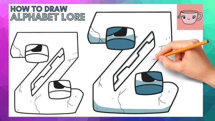 HOW TO DRAW ALPHABET LORE LETTER A, STEP BY STEP