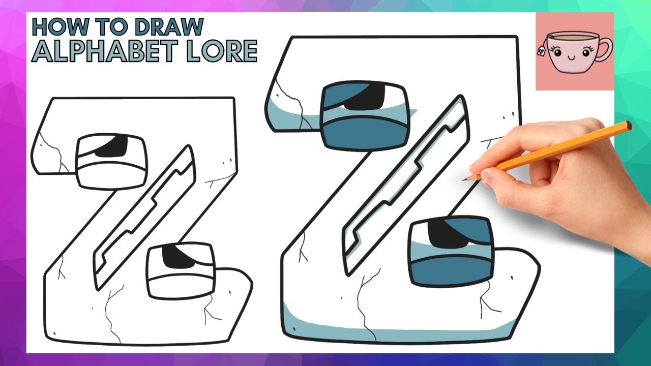 How To Draw Alphabet Lore - Letter Z  Cute Easy Step By Step Drawing  Tutorial 