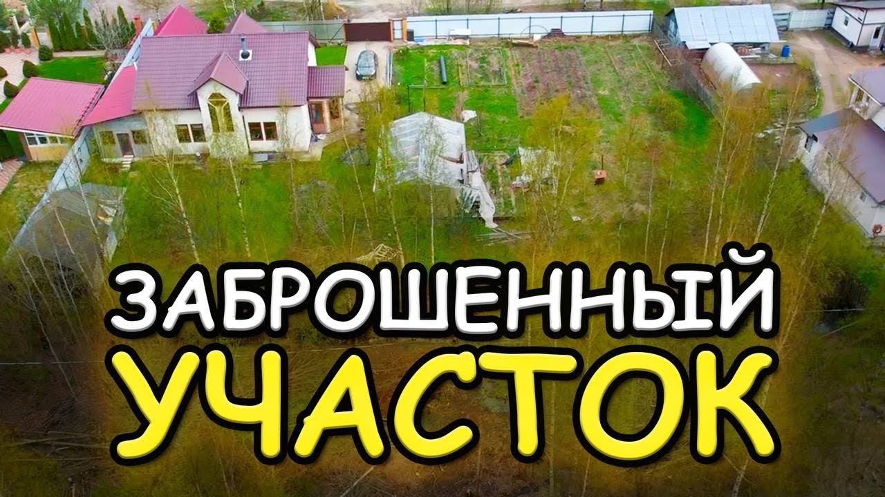 Пилим ЗАРОСШИЙ участок. Очистка газона весной. Расчищаем заброшенный ...
