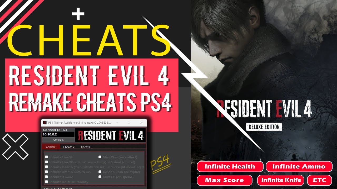 Resident Evil 4 Remake PS4 Cheats  PS4 Trainer Tools By master_s9 