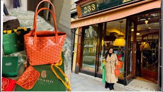 Unboxing my first Goyard Bag !! Goyard mini Anjou in orange colour 😍 #goyard#designerbags#paris#vlog