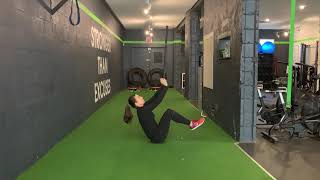 Sledgehammer sit-up with press up