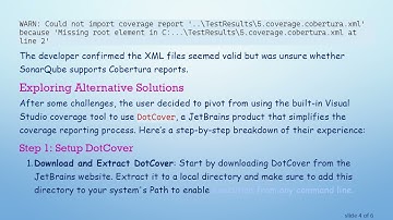 Resolving SonarQube Test Coverage Import Issues in .NET Core Applications