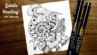 【Zentangle Inspired Art】Soft Spirals in Emerald Light screenshot 1