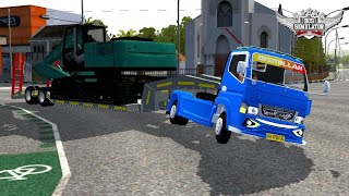 Mod Bussid Truk Canter Trailer Muat Excavator || Bus Simulator Indonesia