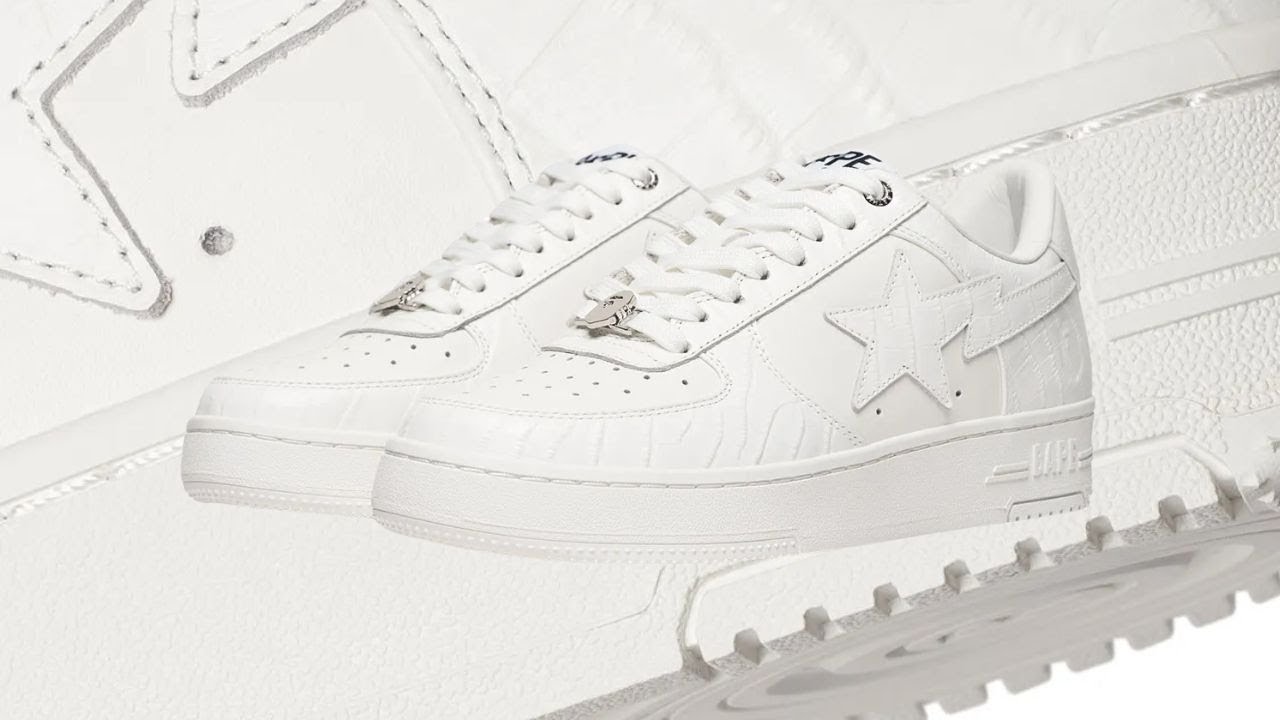 A Bathing Ape Bapesta “White On White”