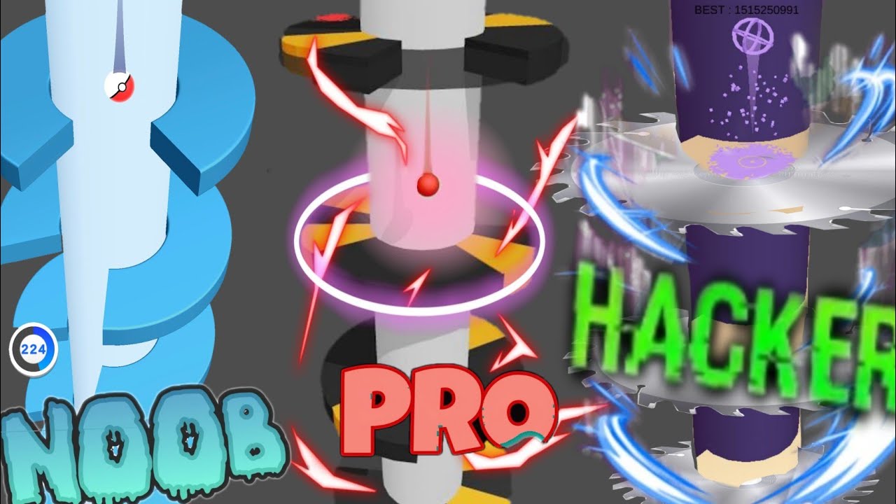 HELIX JUMP - NOOB vs NORMAL vs PRO