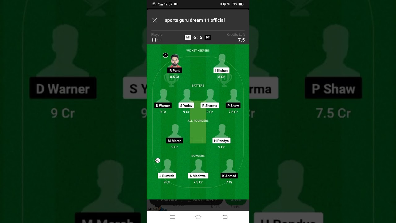 MUMBAI VS DELHI DREAM11 PREDICTION IPL2024 | MI VS DC DREAM11 TEAM 