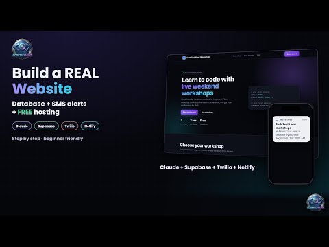 Build a Real Website with Claude+Supabase+ Twili|Database,SMS Alerts & FREE Hosting on Netlify#ai