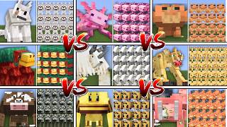 Celebrity 1 ANIMAL MUTANT MOB vs 100 MOBS in Minecraft Mob Battle Wealth