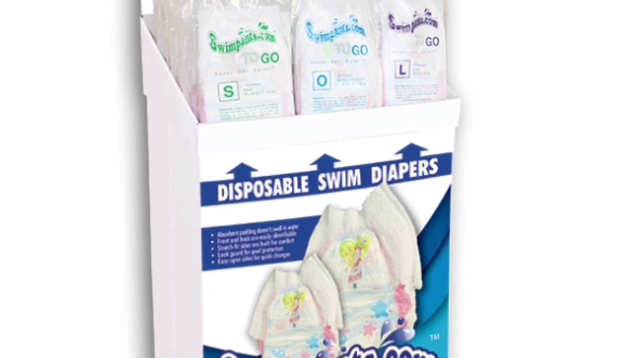 Swimpants.com™ POP Floor Display with Disposable Swim Diapers (Filled)