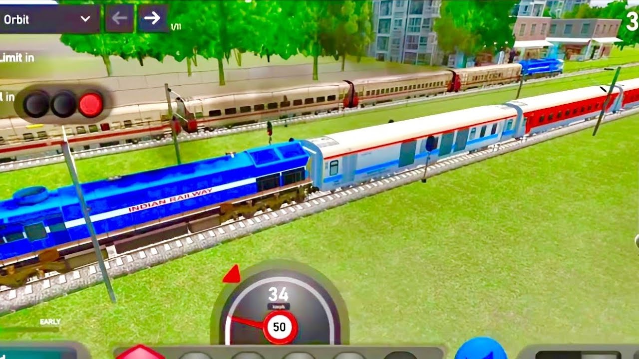 Parallel train racing gameplay 