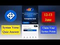Syntax Verse quiz answers today | June 12 Syntax Verse quiz answer | Syntax Verse quiz today