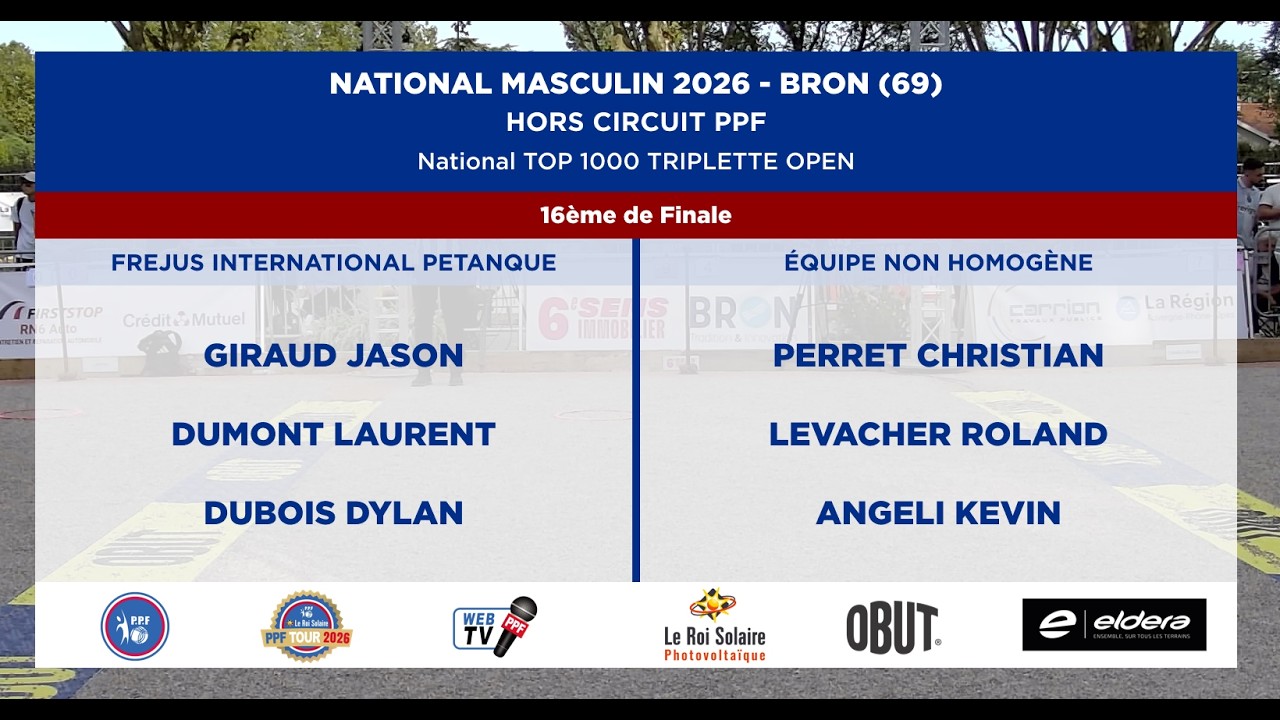 Miniature : HORS CIRCUIT PPF - BRON TOP 1000 MASCULIN - 16ème - FRÉJUS vs PERRET.