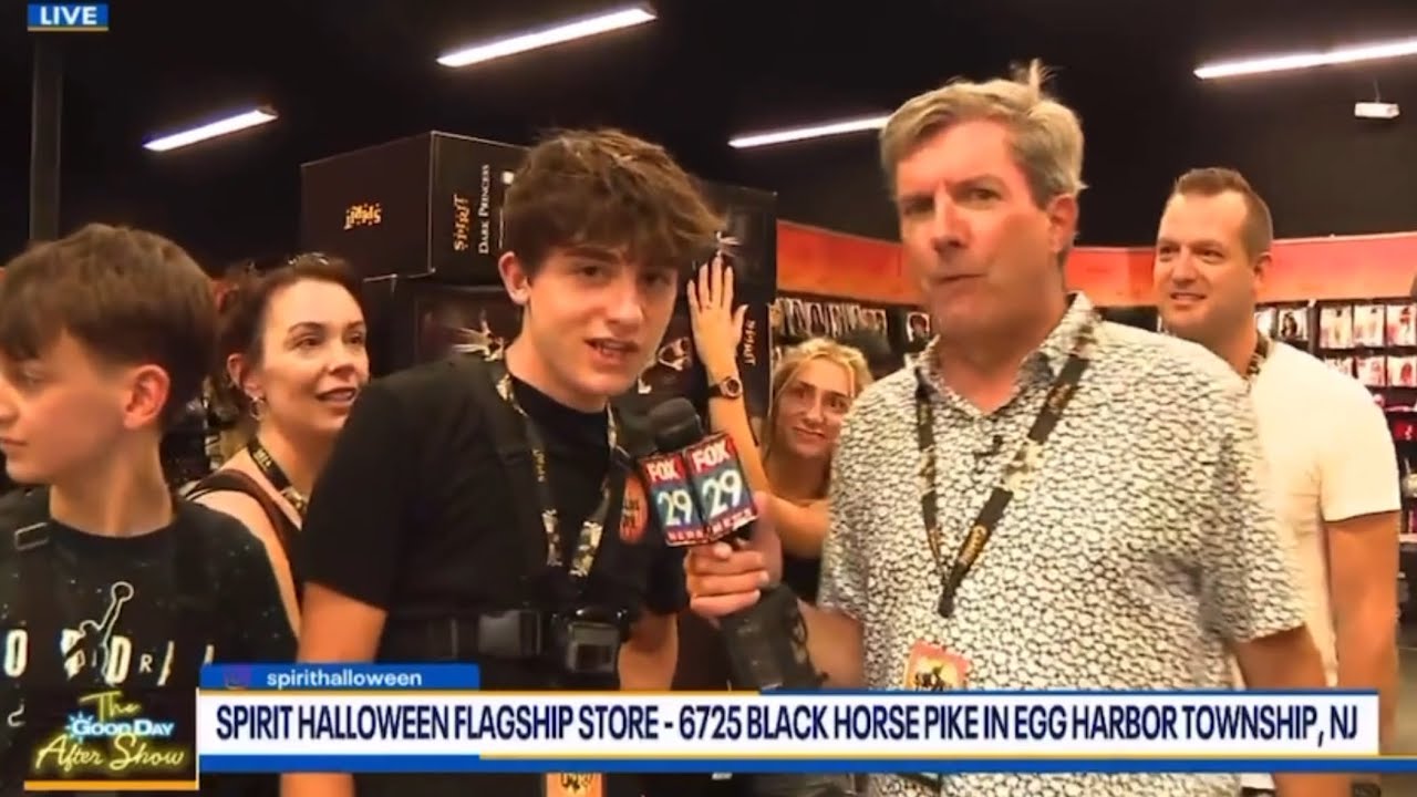 Chilling Props on the news at Spirit Halloween Flagship - YouTube