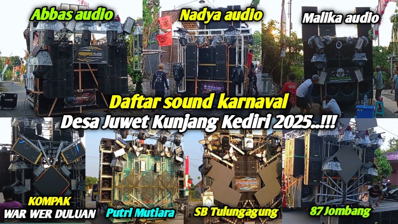 Daftar peserta soundsystem Karnaval desa Juwet Kunjang Kediri 2025‼️