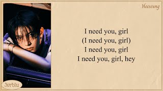 ENHYPEN 'I NEED U (Original by BTS)' Easy Lyrics