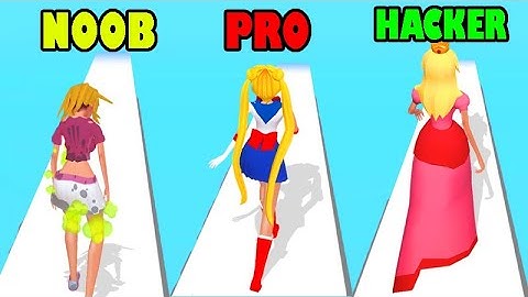 NOOB vs PRO vs HACKER in Makeover Run 3D Game 2021 ( ios - Android ) gameplay