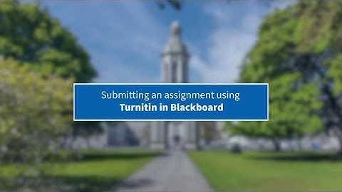 Turnitin in Blackboard - Student Guide