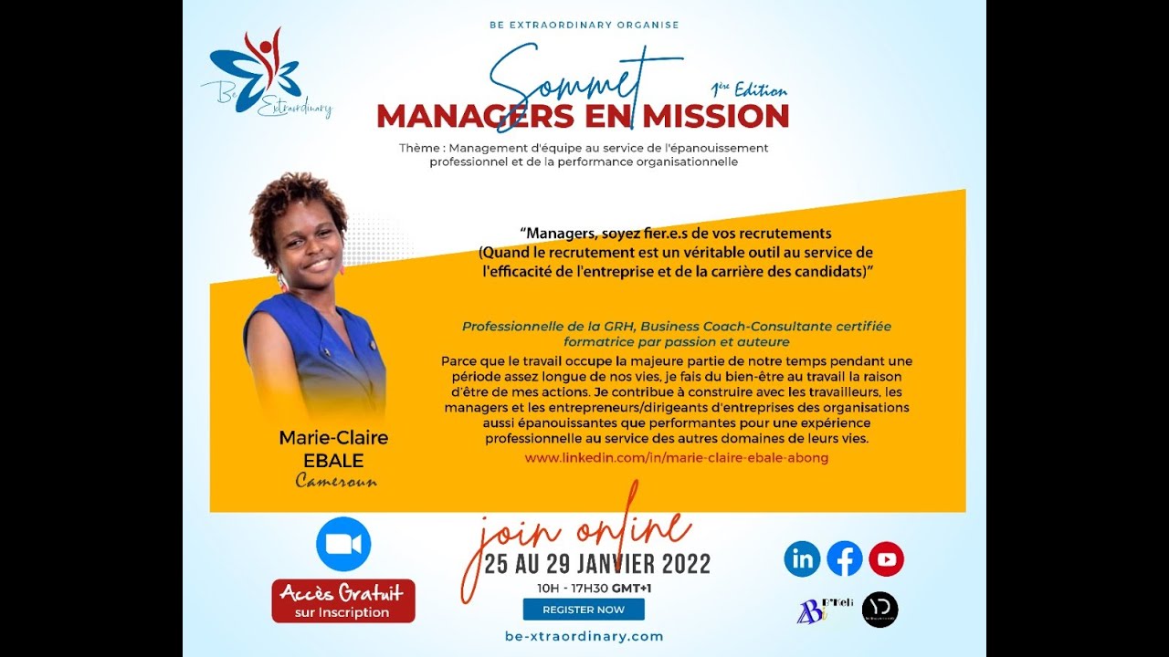 Somme managers en mission - Marie claire EBALE - YouTube