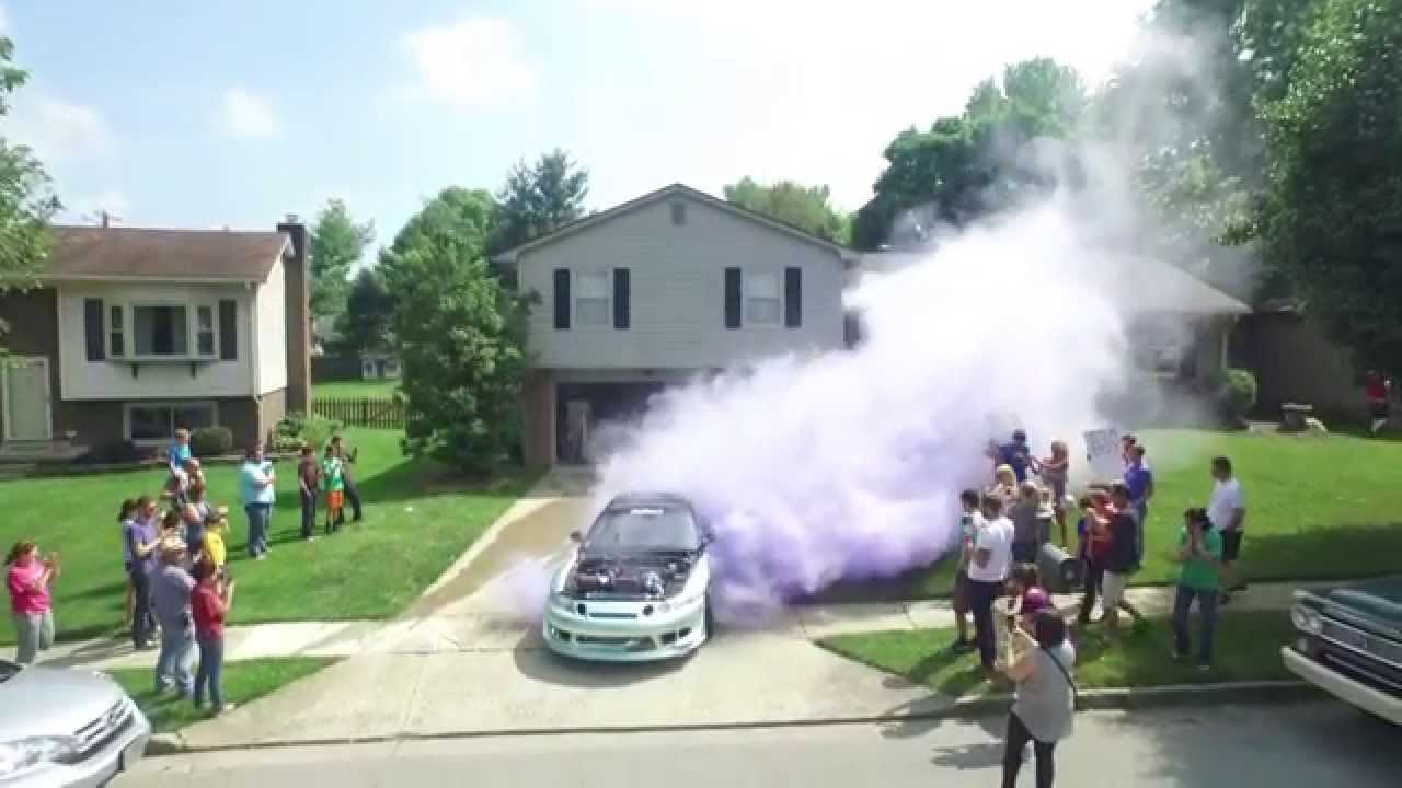 Baby Gender Reveal Drift car style (drone view) YouTube