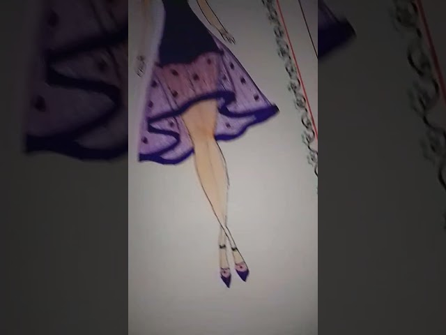 Beautiful Girl Long Dress Drawing 😍 #shorts #longdress #fashiongirl #fashionjyoti