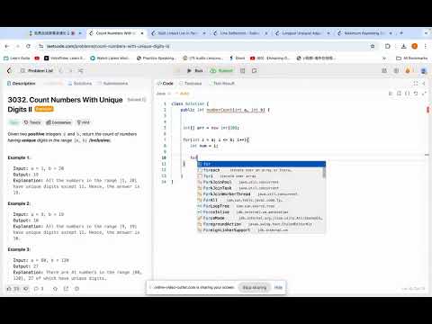 3032. Count Numbers With Unique Digits II