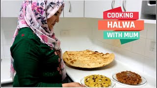 حلوای سوجی و حلوای آردی from rice flour/halway suji and plain flour halwa