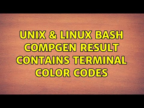 Unix & Linux: bash compgen result contains terminal color codes (3 Solutions!!)