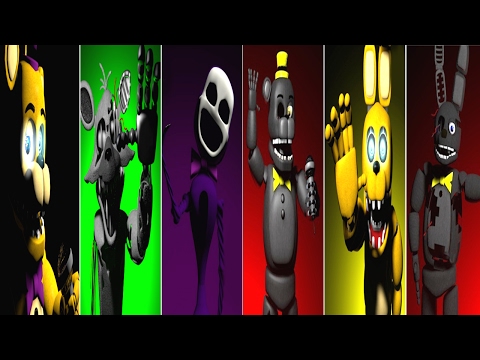 All Of The FNAF Characters Fredbear's Diner to Fazbear Fright