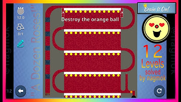 Brain It On! Community "A DOZEN ROSES!" 12 Player-Submitted Levels solved by nagmok